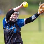 ERIC TRENT | THE CHRONICLE Elmas Delayne Hanson earned a complete-game victory in the Eagles 8-1 victory over Tenino in a doubleheader on Tuesday in Tenino.