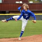 RYAN SPARKS | THE DAILY WORLD La Center freshman pitcher Justin Fuller allowed just one hit and struck out 11 to hand Elma a 3-0 loss in the 1A District 4 championship game on Friday in Castle Rock.