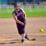 RYAN SPARKS | THE DAILY WORLD Hoquiam pitcher Carron Blood threw a complete-game in a 5-3 loss in the 1A District 4 championship game on Saturday at Forst Borst Park in Centralia.
