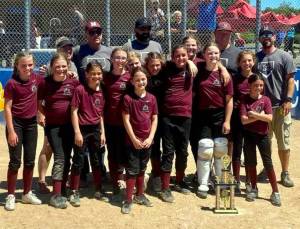 PHOTO COURTESY OF MONTESANO LITTLE LEAGUE The Montesano Little League 10U all-star team defeated Elma 7-0 wo win the Coastal League district championship on Saturday in Aberdeen. The team includes (in alphabetical order): Piper Brule, Halina Busz, Kylee Butterfield, Laura Coleman, Chloe Leitz, Ashlynn Lytle, Samantha Lubinus, Dakota Prince, Myalee Stead, Addisyn Svinth, Gia Vargas and Addisyn Williamsen.