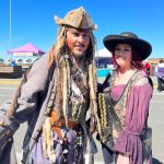 Capt. Jack Sparrow, and Angelica, the daughter of Blackbeard, played by Mike and Christine Vassar, were happy to oblige tourists, and The Daily World with an explanation of their dress, act, and why they love coming to Rusty Scuppers Pirate Daze. The duo has come for about the last decade, and doesnt plan on ending their tradition of driving from their home in St. Helens, Ore. (Matthew N. Wells | The Daily World)