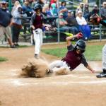 PHOTO BY LARRY BALE
Montesano's Cruz Vargas slides in to home in Monte Little League's 8-3 victory over Capitol in the deciding game of the Majors District 3 Tournament on Saturday in Chehalis.