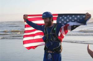 Erika Gebhardt | The Daily World
Ultramarathon runner Greg Nance, who struggled with alcohol and drug abuse in his teen years following the death of his grandfather, completed his run across the country for youth mental health in Ocean Shores on Sunday, July 17, 2022. Starting in Long Island on April 25, 2022, Nance ran an average of approximately 1.5 marathons a day on his journey to Ocean Shores.