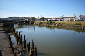 Matthew N. Wells | The Daily World
A southwest view from Wishkah Street Bridge shows the Wishkah River, the Heron Street Bridge and Zelasko Park. In the next year or so, the North Shore Levee will start to be constructed, which would protect nearby residents, plus 3,100 properties and 994 businesses.