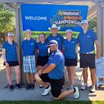 SUBMITTED PHOTO The Chambers Bay 17U PGA Junior League Team placed first at the PGA Sectional Qualifier in Redmond, Oregon on Aug. 20. Pictured are (from left): Aberdeens Britt Rajcich, Daniel Aubrey, Montesanos Hailey Blancas, Aiden Aoki, Carly Ikei, Zavier Feasey-Allen and coach Matt Montecucco (kneeling).