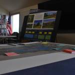 The Watershed Company displayed park plans on posters and garnered feedback from the public at a workshop on Friday, Sept. 23 at the Ocean Shores library. (Clayton Franke | The Daily World)