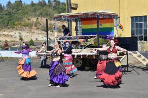Allen Leister | The Daily World 
Dancers from Jeweled Scarab Dancing Company performed multiple events for guests throughout the 2022 Grays Harbor Pride Festival on Saturday at the Grays Harbor Historical Seaport, in Aberdeen. The troupe specializes in Middle Eastern-style belly dancing.