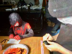 Spiderman making spiders in anticipation of the Cosi Art Center’s Halloween Craft Day for kids.
Courtesy photos by Cosi Art Center