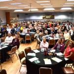 Matthew N. Wells | The Daily World
Most of the 200 seats that were available before Tuesday nights 100+ Harbor Women Who Care event were filled with people who care about their community. The filled seats shows the generous nature of the women who live on the Harbor. Hoquiam Elks Lodge 1082 hosted the event for free, which helps the group maintain its goal of providing its big impact for Grays Harbor County-based nonprofits.
