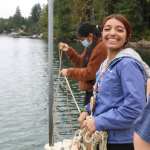 Students collect water samples and conduct various water quality tests at Lost Lake.