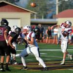 DAILY WORLD FILE PHOTO 
Pe Ell-Willapa Valley quarterback Kolten Fluke, right, and the Titans upset Raymond-South Bend in a rivalry game last week. PWV faces Forks with RSB taking on No. 1 Napavine this week.