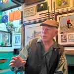 Hank Cramer talks after his performance at Galway Bays 19th annual Celtic Music Fest on Oct. 18 at the Ocean Shores pub and restaurant. The festival will run until Sunday, Oct. 23. (Matt Wells / The Daily World)