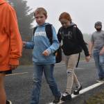 Clayton Franke | The Daily World 
Pacific Beach Elementary students make their way to the fire station Thursday as part of The Great Shakeout. Principal Marlene Perez says students will likely have 15 minutes to reach the station from the school in the event of a tsunami.