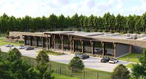 Courtesy of Toptana Technologies
A Quinault-owned subsea cable landing station, shown here in an artists rendering, will help provide under-served communities with industry-standard broadband internet. Construction is slated to begin in mid-to-late 2023, and the station will be operational in 2025. It will land the first new ocean fiber cables in Washington in over 20 years.