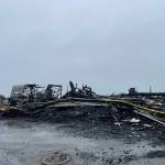 Michael S. Lockett / The Daily World 
A fire in the early morning of Friday, Nov. 4 destroyed the Harbor Resort in Westport.