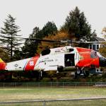 Michael S. Lockett / The Daily World 
An MH-60 Jayhawk from Coast Guard Air Station Astoria that visited Aberdeen as part of a Veterans Day ceremony lands in a field near St. Mary School on Nov. 10.