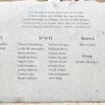 A plaque to pay tribute to all local soldiers killed in combat across multiple wars could be seen on display during the Veterans Day celebration and parade at the Elma Veterans Memorial Park, in Elma.