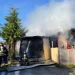 Michael S. Lockett / The Daily World
East Grays Harbor Fire and Rescue and the Montesano Fire Department responded to a trailer fire early on Tuesday, Nov. 15.