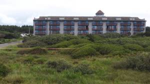 City of Ocean Shores
Pink flagging marks where the High Dune Trail will cross the dunes in front of the Lighthouse Suites Inn in Ocean Shores. The city recently secured right-of-way to use the 200-foot parcel of land outside of the hotel after extended negotiations.