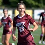 DAILY WORLD FILE PHOTO Montesano senior Belle Estrada, seen here in a file photo, was involved in one of the Bulldogs rare scoring opportunities in a 3-0 loss to No. 1 Klahowya in a 1A State semifinal game on Friday, Nov. 18, 2022 in Shoreline. The Bulldogs finished the season fourth in the state for the second-consecutive season.