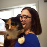 Matthew N. Wells / The Daily World
Anna Boeche, executive director at PAWS of Grays Harbor, holds Medusa, a 1-year-old calico domestic long-haired cat on Wednesday at PAWS of Grays Harbor. The animal shelter is hosting a National Adoption Weekend that is 11 a.m. to 4 p.m. on Friday and Saturday, with appointments on Sunday.