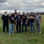 Courtesy photo / Mike McNeley
Mike McNeley, second from right, poses with other veterans of the Gulf War from his unit as he rode across the country to raise awareness for veterans mental healthcare.