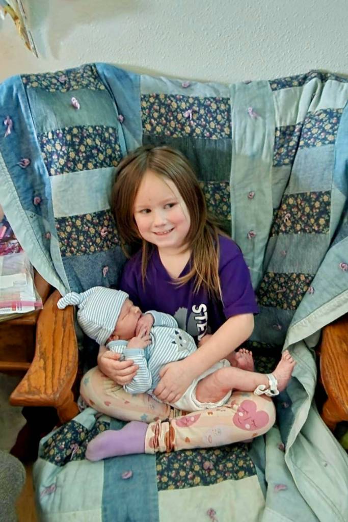 Anthony James, born to Alexia Hugelen on Jan. 1, hangs out with his big sister Sophia Louise. (Courtesy photo / Bryerlee Perry)