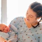 Alexia Hugelen holds her newly born son Anthony James, the first baby born in 2023 at Harbor Regional Health Community Hospital. (Courtesy photo / Chris Majors)