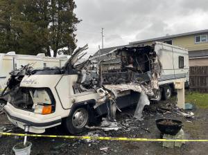 Michael S. Lockett / The Daily World
A fire on Sunday, Jan. 8 that destroyed an RV at a Hoquiam motor home park killed Doyle Murphy, 91.