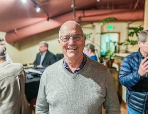 Jim Kramer smiles for a photo at his going away party after a decade in the Chehalis Basin process as a facilitator.
(Courtesy photo)