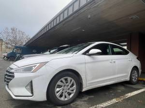 Police seized this stolen car after suspects attempted to evade following a report of a possible case of driving under the influence in downtown Aberdeen on Monday, Jan. 23. (Michael S. Lockett / The Daily World)