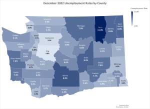 For the third consecutive month, Grays Harbor County saw an increase to its unemployment rate, which now stands at 7.6%, as of the December 2022 statistics provided by the Employment Services Department. Washington state unemployment increased to 4.2% while the national unemployment rate decreased to 3.5% (Photo Courtesy of ESD)