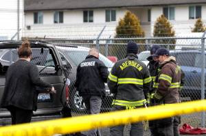 Michael S. Lockett / The Daily World 
A vehicle fire on Tuesday, Jan. 24 killed a man in South Aberdeen.