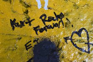 Matthew N. Wells / The Daily World
Kurt Rocks Forever is one of hundreds of messages that has been written underneath the Young Street Bridge. The messages like this one are heartfelt and full of love for the late-Kurt Cobain and the band he founded, Nirvana.