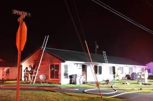 A kitchen fire heavily damaged a Hoquiam residence on Saturday night, Feb. 11. (Matthew N. Wells / The Daily World)
