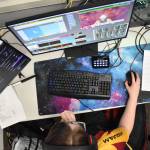 Madilyn Gray controlled the video stream for the Hoquiam Esports teams first match of the season Feb. 3. (Clayton Franke / The Daily World)