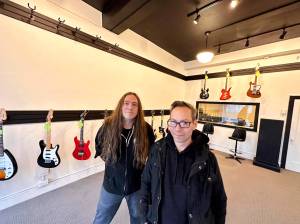 Courtesy photo / Rick Moyer of Moyer Multi Media LLC
Ron Harless, left, and Joe Backus, right, are bringing vintage guitars to downtown Aberdeen with their music shop Guitar Galactica. The shop  204 S. K St.,  will feature vintage guitars, amplifiers, synthesizers and other instruments. The pair is excited to get started. Their aim is to open as early into April as we can, Harless said. The room behind the shop is where Backus will repair guitars. And dont worry, they have carpeting installed on the work station to prevent scratches on the instruments.