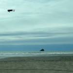 Courtesy of John Jones / Aloft Drone Search
A drone in search of missing fisherman Bryson Fitch hovers over the Washington coast last weekend. The drone was piloted by John Jones, founder of Aloft Drone Search, a nonprofit that helps law enforcement and families locate missing persons at no cost.