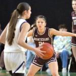RYAN SPARKS / THE DAILY WORLD 
Montesano senior Vanna Prom focuses in on defense during the Bulldogs 64-36 loss to Wapato in a 1A State quarterfinal game on Thursday at the Yakima Valley SunDome.