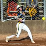 PHOTO BY FOREST WORGUM Aberdeens Zoe Vessey connects on a pitch during the Bobcats 11-1 victory over Hoquiam on Wednesday at the Bishop Sports Complex in Aberdeen.