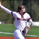 RYAN SPARKS | THE DAILY WORLD Montesano pitcher Grace Gooding hurls a pitch during an 11-0 win over Hockinson on Saturday in Montesano.