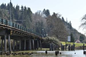 Matthew N. Wells / The Daily World
Young Street Bridge, which carries traffic over the Wishkah River in North Aberdeen, could come down in the next few years if an alternate plan, with additional funding, isnt reached. The bridge is deficient in numerous ways, according to the citys engineers.