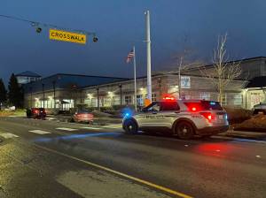 The Hoquiam Police Department is investigating a motor vehicle collision involving a pedestrian near the Grays Harbor YMCA on Friday, March 24. (Michael S. Lockett / The Daily World)