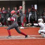 RYAN SPARKS | THE DAILY WORLD Hoquiams Faith Prosch blasts a solo home run during the Grizzlies 3-2 victory over Montesano on Tuesday at Montesano High School.