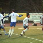 RYAN SPARKS | THE DAILY WORLD Elma midfielder Theo Flores (10) cheers after scoring a goal in the first half of the Eagles 2-1 loss to Montesano on Friday at Montesano High School.