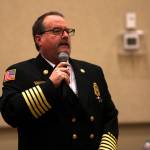 Michael S. Lockett / The Daily World File
Ocean Shore Fire Chief Mike Thurier speaks during a city council meeting in February. Thurier recently retired from the position after four years as chief.