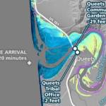 `Quinault Indian Nation
A graphic shows the elevations of key buildings in Queets.