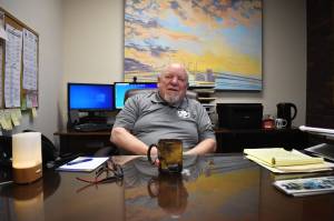 Matthew N. Wells / The Daily World
Aberdeen Mayor Pete Schave, who is not going to run for re-election, said hell miss city staff and working with Ruth Clemens, Aberdeens city administrator.