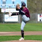 RYAN SPARKS | THE DAILY WORLD Montesano starting pitcher Jackson Busz pitched 3 2-3 innings to earn the victory in the Bulldogs 11-5 win over Elma on Monday at Eagle Field in Elma.