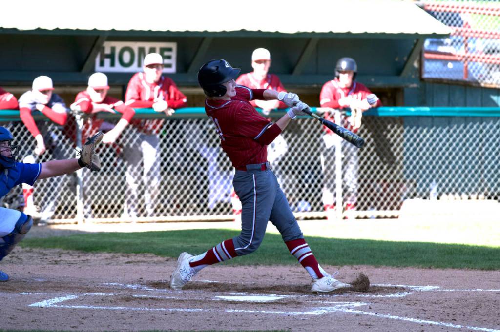 PHOTO BY FOREST WORGUM Hoquiams Zander Jump takes a swing during a game against Eatonville on Tuesday in Hoquiam.